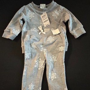 FIRST IMPRESSIONS UNISEX SNOWFLAKE 2-PC SET 3-6 MONTHS